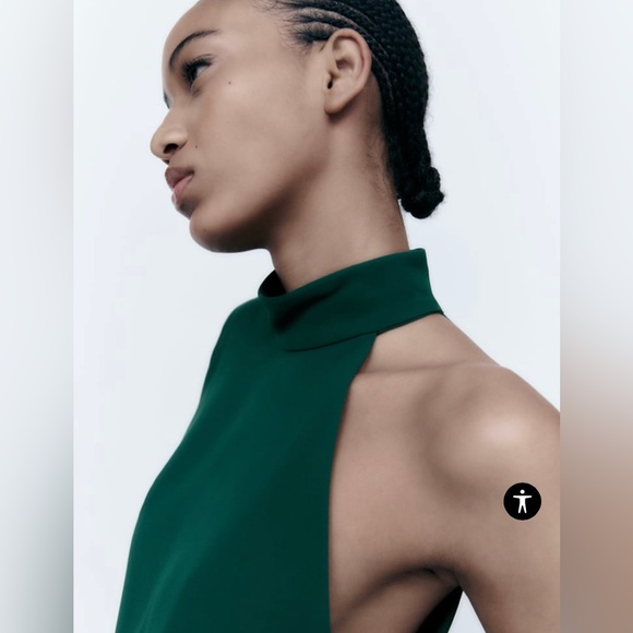 Zara ASYMMETRIC MOCK NECK TOP L - Picture 2 of 4